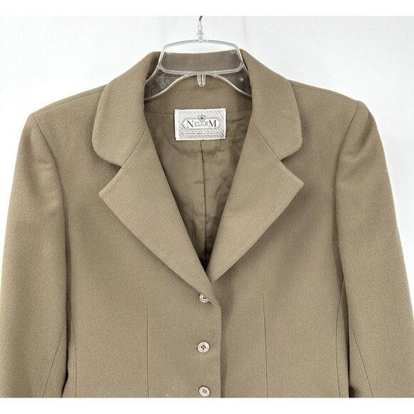 vintage 80s NEIMAN MARCUS STANLEY BLACKER jacket blazer 100% wool tweed tan 10 - Picture 2 of 11